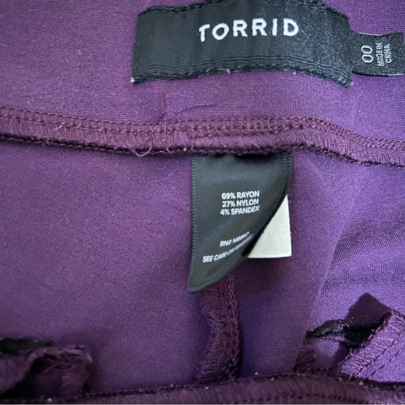 Torrid Purple Front Pocket Elastic Waist Dress Pants Size 10 - Picture 4 of 8